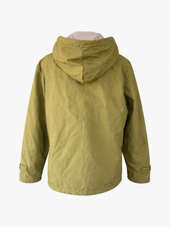 The North Face Olive Green Fleece-Lined Hooded Utility Jacket Snap Front Coat - Picture 3 of 3